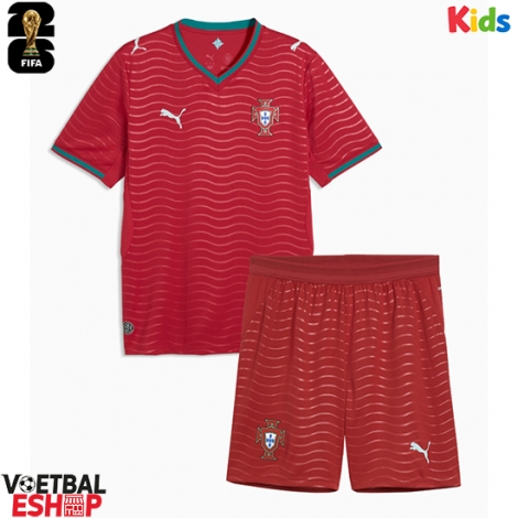 Portugal Thuis tenue Kids WK 2026 Korte Mouw (+ Korte broeken)