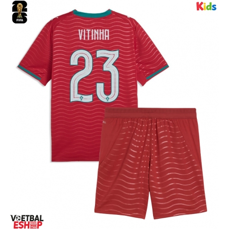 Portugal Vitinha #23 Thuis tenue Kids WK 2026 Korte Mouw (+ Korte broeken)