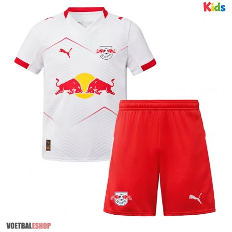 RB Leipzig David Raum #22 Thuis tenue Kids 2025-26 Korte Mouw (+ Korte broeken)