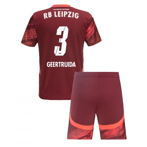 RB Leipzig Lutsharel Geertruida #3 Uit tenue Kids 2024-25 Korte Mouw (+ Korte broeken)