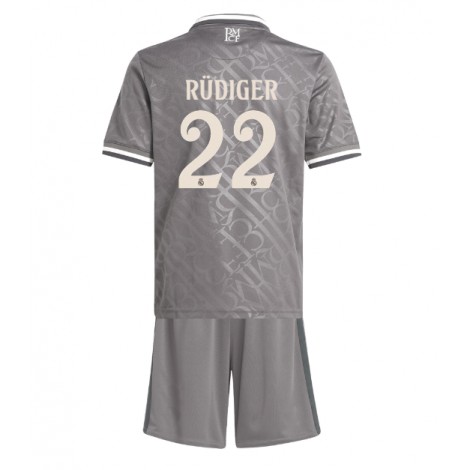 Real Madrid Antonio Rudiger #22 Derde tenue Kids 2024-25 Korte Mouw (+ Korte broeken)