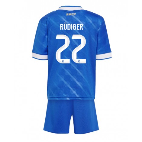 Real Madrid Antonio Rudiger #22 Derde tenue Kids 2025-26 Korte Mouw (+ Korte broeken)