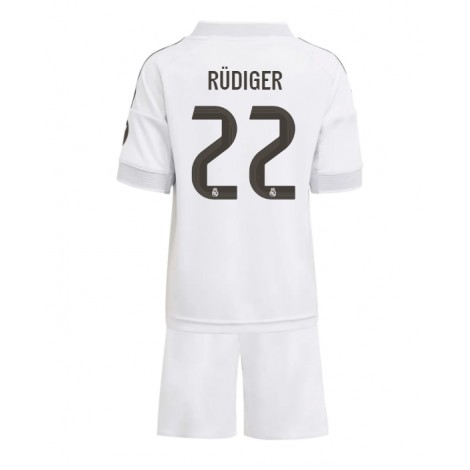 Real Madrid Antonio Rudiger #22 Thuis tenue Kids 2025-26 Korte Mouw (+ Korte broeken)