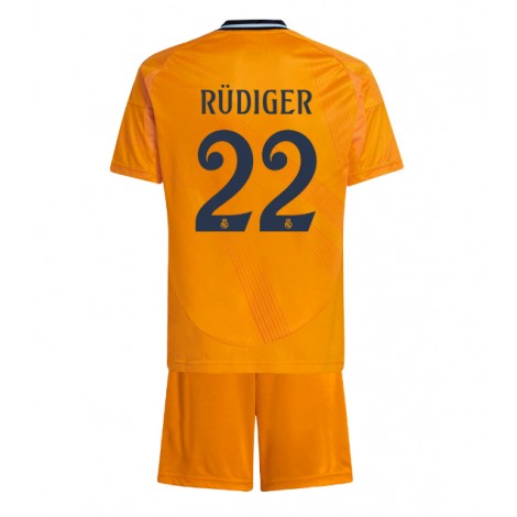 Real Madrid Antonio Rudiger #22 Uit tenue Kids 2024-25 Korte Mouw (+ Korte broeken)