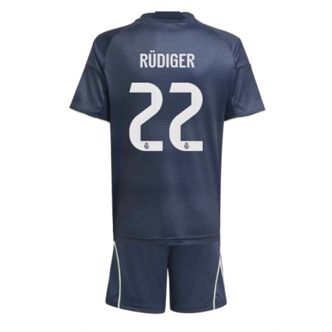Real Madrid Antonio Rudiger #22 Uit tenue Kids 2025-26 Korte Mouw (+ Korte broeken)