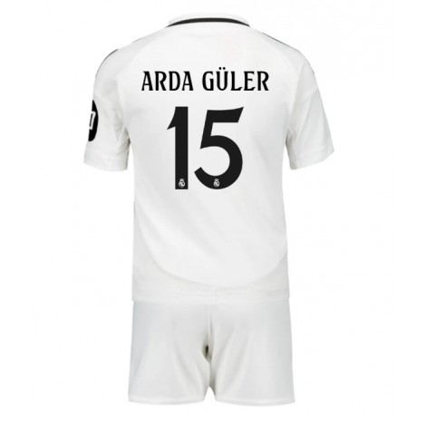 Real Madrid Arda Guler #15 Thuis tenue Kids 2024-25 Korte Mouw (+ Korte broeken)