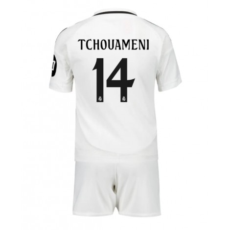 Real Madrid Aurelien Tchouameni #14 Thuis tenue Kids 2024-25 Korte Mouw (+ Korte broeken)