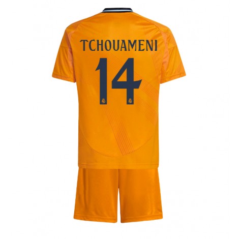 Real Madrid Aurelien Tchouameni #14 Uit tenue Kids 2024-25 Korte Mouw (+ Korte broeken)