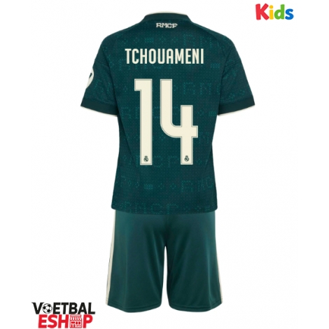 Real Madrid Aurelien Tchouameni #14 Uit tenue Kids 2026-27 Korte Mouw (+ Korte broeken)