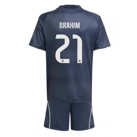 Real Madrid Brahim Diaz #21 Uit tenue Kids 2025-26 Korte Mouw (+ Korte broeken)