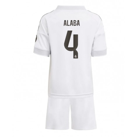 Real Madrid David Alaba #4 Thuis tenue Kids 2025-26 Korte Mouw (+ Korte broeken)