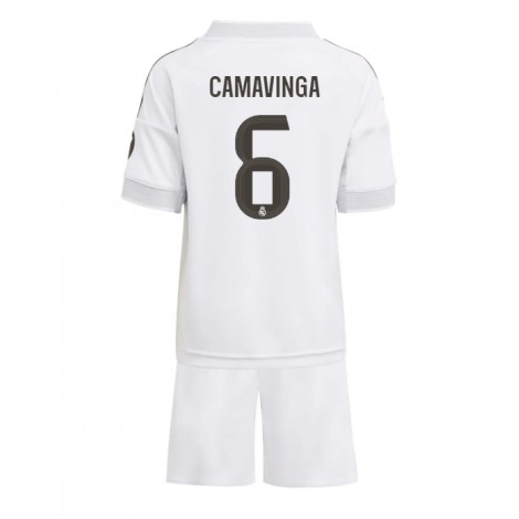Real Madrid Eduardo Camavinga #6 Thuis tenue Kids 2025-26 Korte Mouw (+ Korte broeken)