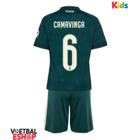 Real Madrid Eduardo Camavinga #6 Uit tenue Kids 2026-27 Korte Mouw (+ Korte broeken)