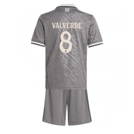 Real Madrid Federico Valverde #8 Derde tenue Kids 2024-25 Korte Mouw (+ Korte broeken)