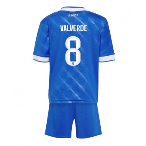 Real Madrid Federico Valverde #8 Derde tenue Kids 2025-26 Korte Mouw (+ Korte broeken)