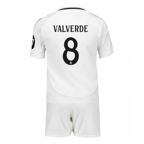 Real Madrid Federico Valverde #8 Thuis tenue Kids 2024-25 Korte Mouw (+ Korte broeken)
