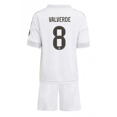 Real Madrid Federico Valverde #8 Thuis tenue Kids 2025-26 Korte Mouw (+ Korte broeken)