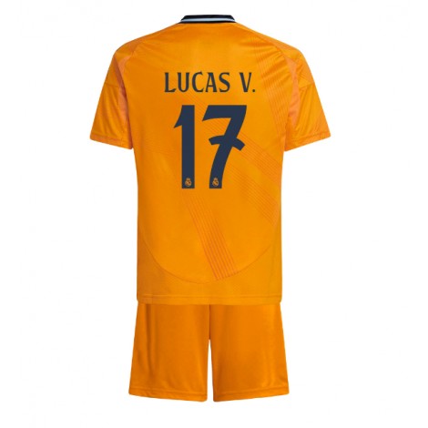Real Madrid Lucas Vazquez #17 Uit tenue Kids 2024-25 Korte Mouw (+ Korte broeken)