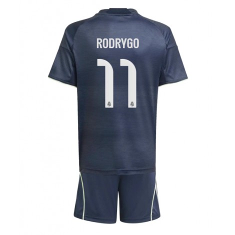 Real Madrid Rodrygo Goes #11 Uit tenue Kids 2025-26 Korte Mouw (+ Korte broeken)