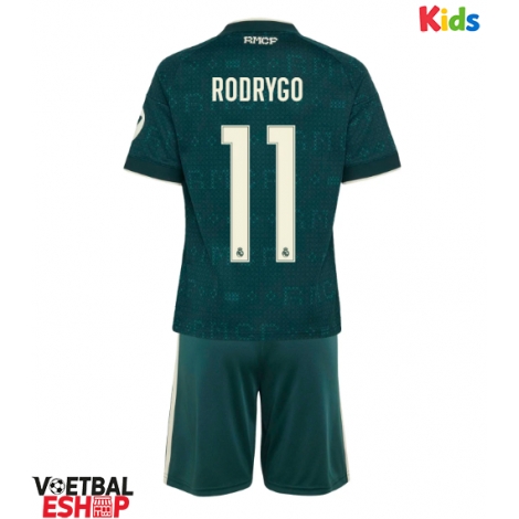 Real Madrid Rodrygo Goes #11 Uit tenue Kids 2026-27 Korte Mouw (+ Korte broeken)