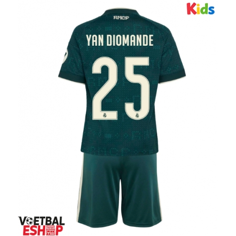 Real Madrid Yan Diomande #25 Uit tenue Kids 2026-27 Korte Mouw (+ Korte broeken)