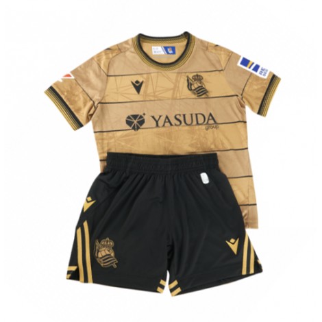 Real Sociedad Uit tenue Kids 2024-25 Korte Mouw (+ Korte broeken)