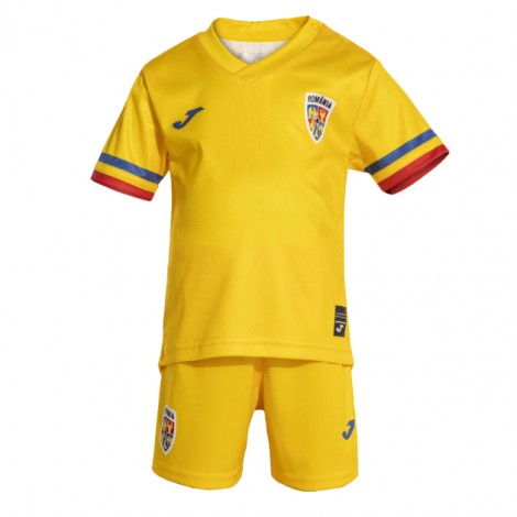 Roemenië Thuis tenue Kids EK 2024 Korte Mouw (+ Korte broeken)