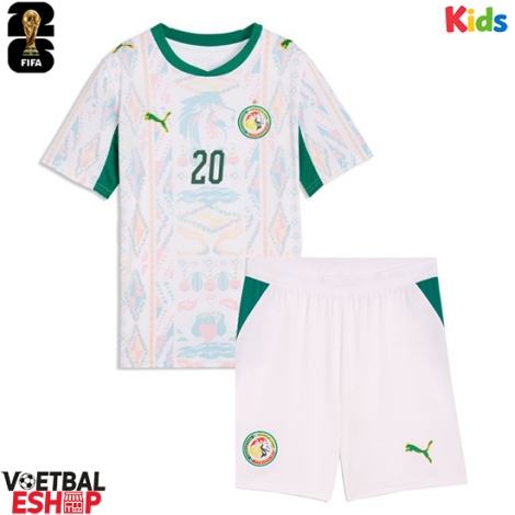 Senegal Habib Diallo #20 Thuis tenue Kids WK 2026 Korte Mouw (+ Korte broeken)