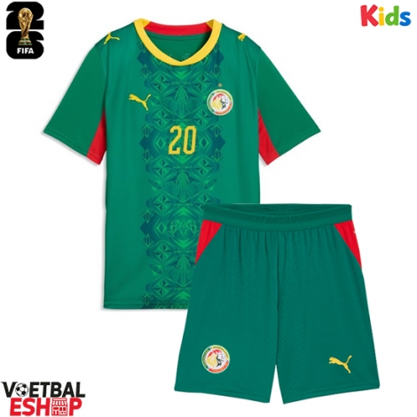 Senegal Habib Diallo #20 Uit tenue Kids WK 2026 Korte Mouw (+ Korte broeken)