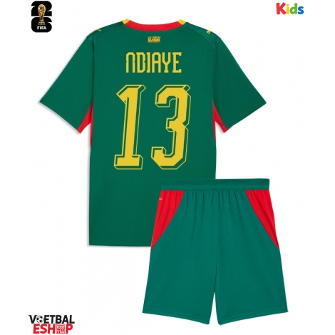Senegal Iliman Ndiaye #13 Uit tenue Kids WK 2026 Korte Mouw (+ Korte broeken)