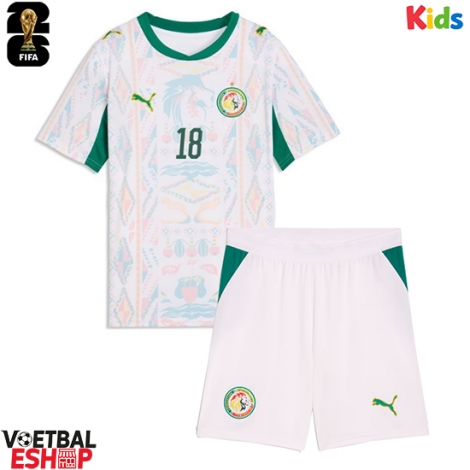 Senegal Ismaila Sarr #18 Thuis tenue Kids WK 2026 Korte Mouw (+ Korte broeken)