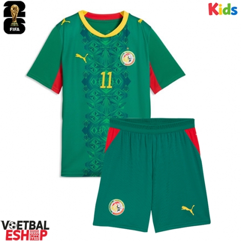 Senegal Nicolas Jackson #11 Uit tenue Kids WK 2026 Korte Mouw (+ Korte broeken)