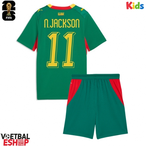 Senegal Nicolas Jackson #11 Uit tenue Kids WK 2026 Korte Mouw (+ Korte broeken)