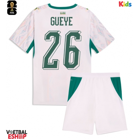 Senegal Pape Gueye #26 Thuis tenue Kids WK 2026 Korte Mouw (+ Korte broeken)