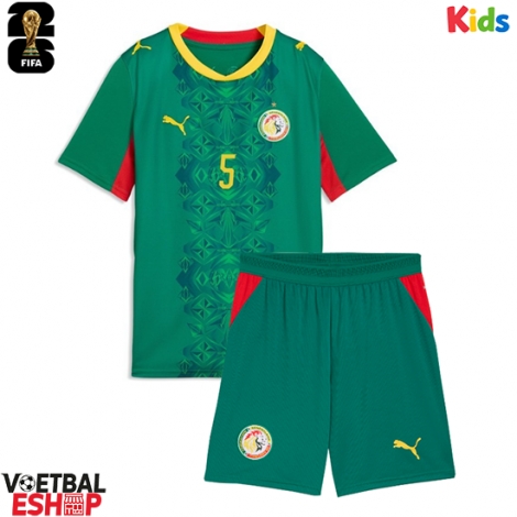 Senegal Pape Gueye #26 Uit tenue Kids WK 2026 Korte Mouw (+ Korte broeken)