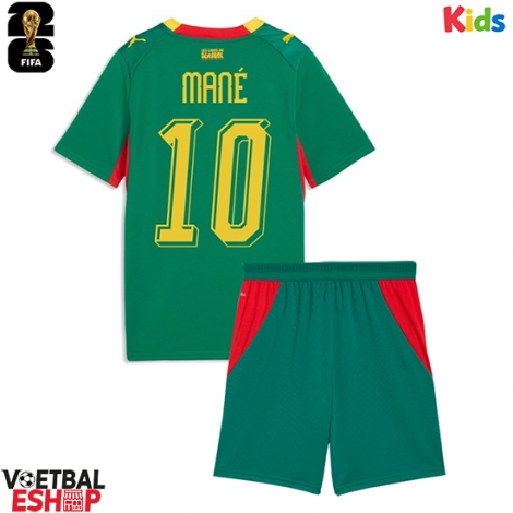 Senegal Sadio Mane #10 Uit tenue Kids WK 2026 Korte Mouw (+ Korte broeken)
