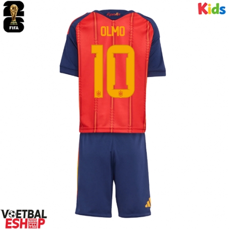 Spanje Dani Olmo #10 Thuis tenue Kids WK 2026 Korte Mouw (+ Korte broeken)