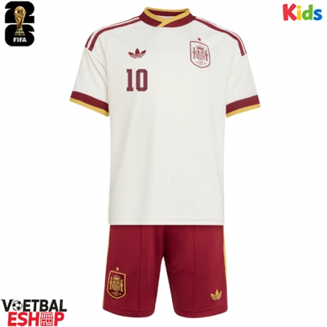 Spanje Dani Olmo #10 Uit tenue Kids WK 2026 Korte Mouw (+ Korte broeken)