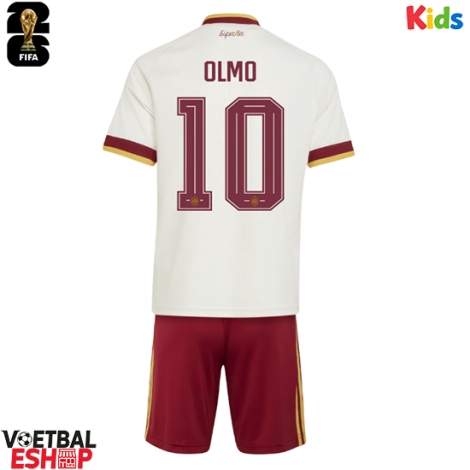 Spanje Dani Olmo #10 Uit tenue Kids WK 2026 Korte Mouw (+ Korte broeken)