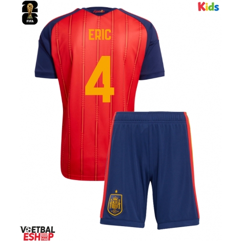 Spanje Eric Garcia #4 Thuis tenue Kids WK 2026 Korte Mouw (+ Korte broeken)