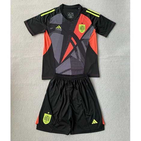 Spanje Keeper Uit tenue Kids EK 2024 Korte Mouw (+ Korte broeken)