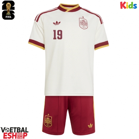 Spanje Lamine Yamal #19 Uit tenue Kids WK 2026 Korte Mouw (+ Korte broeken)