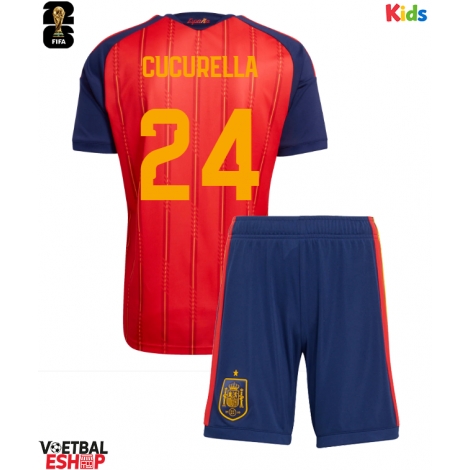 Spanje Marc Cucurella #24 Thuis tenue Kids WK 2026 Korte Mouw (+ Korte broeken)