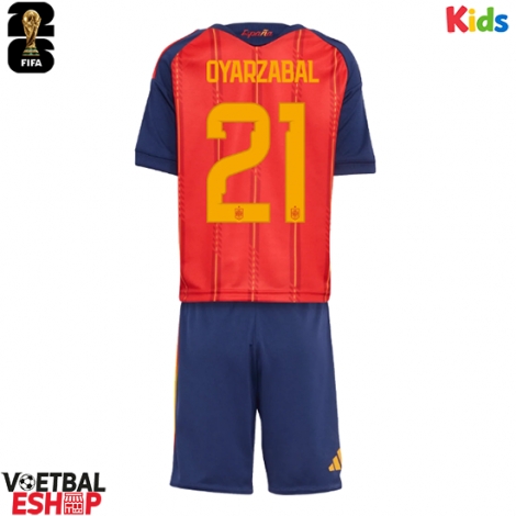 Spanje Mikel Oyarzabal #21 Thuis tenue Kids WK 2026 Korte Mouw (+ Korte broeken)