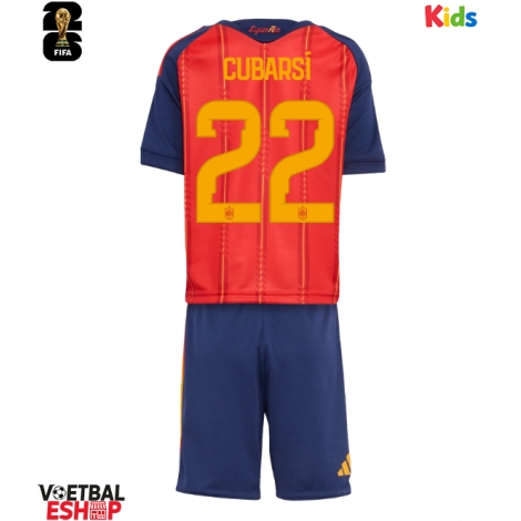Spanje Pau Cubarsi #22 Thuis tenue Kids WK 2026 Korte Mouw (+ Korte broeken)