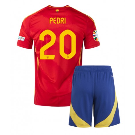 Spanje Pedri Gonzalez #20 Thuis tenue Kids EK 2024 Korte Mouw (+ Korte broeken)