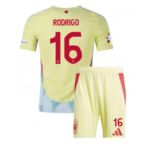 Spanje Rodri Hernandez #16 Uit tenue Kids EK 2024 Korte Mouw (+ Korte broeken)