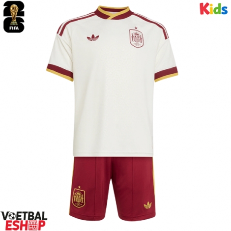 Spanje Uit tenue Kids WK 2026 Korte Mouw (+ Korte broeken)