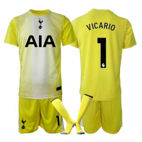Tottenham Hotspur Guglielmo Vicario #1 Keeper Derde tenue Kids 2025-26 Korte Mouw (+ Korte broeken) Tottenham Hotspur Guglielmo Vicario #1 Keeper Derde tenue Kids 2025-26 Korte Mouw (+ Korte broeken)