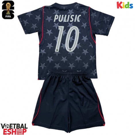 Verenigde Staten Christian Pulisic #10 Uit tenue Kids WK 2026 Korte Mouw (+ Korte broeken)